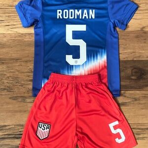 Trinity Rodman 5 Kids USA Soccer Jersey Set - Toddler Youth Sizing BRAND NEW